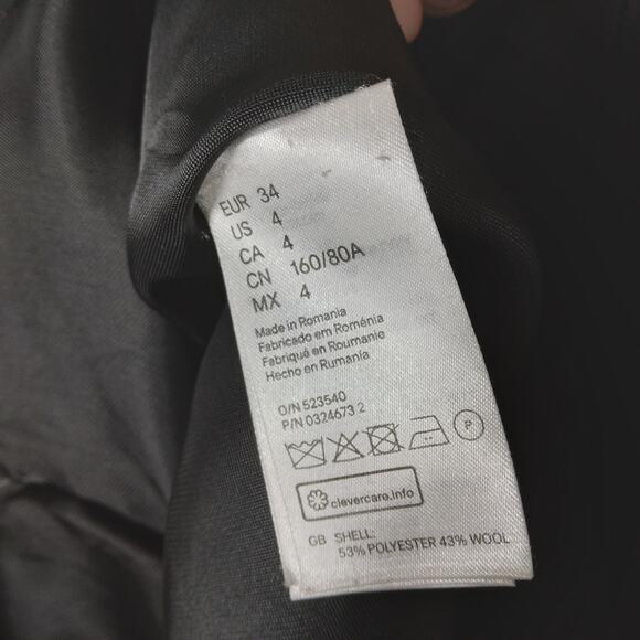 H&M Studio Mini Dress Tunic Size 4 Black Pockets Sleeveless - Picture 8 of 9